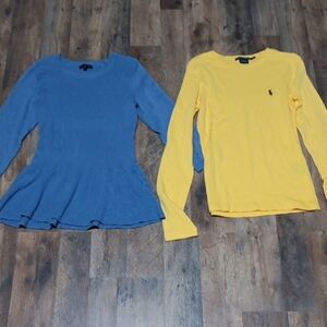 The Limited Blue Knit Top, And A Yellow Ralph Lauren Sport Long Sleeve Top